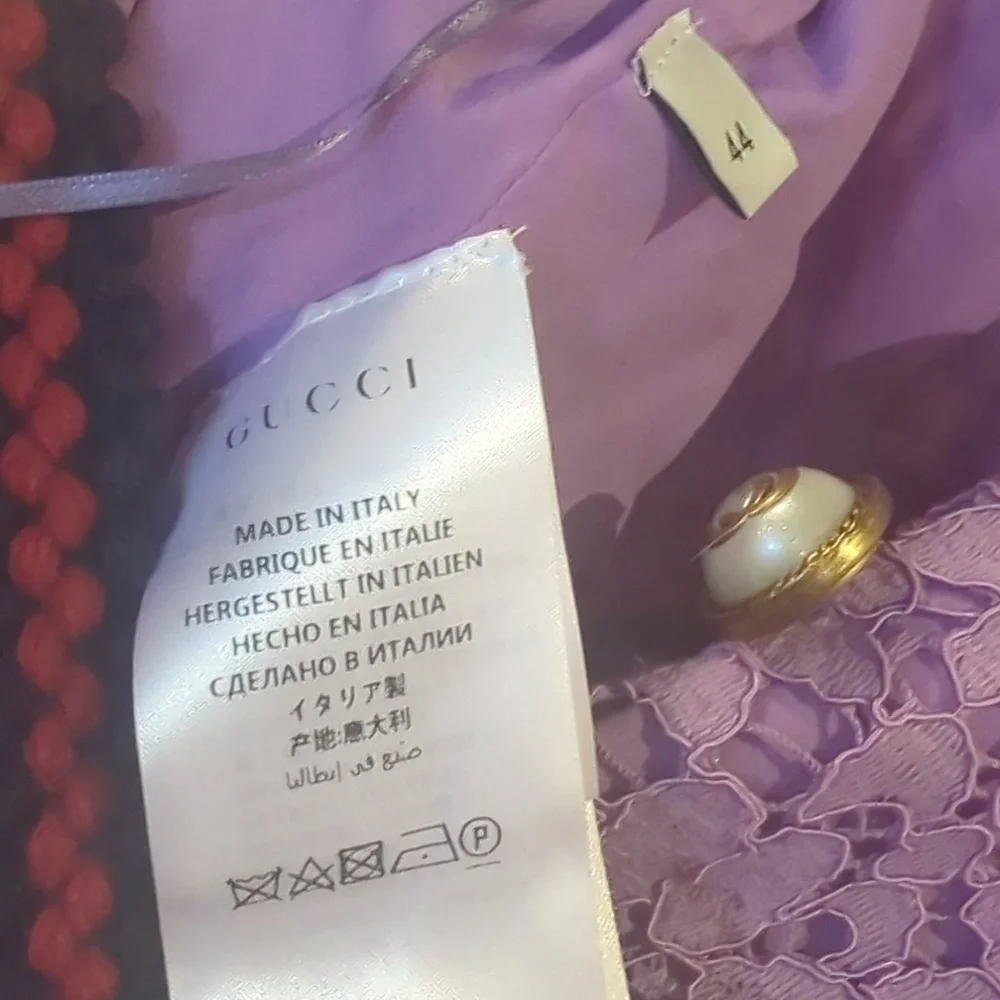 Gucci Purple Lace Shift Dress - Picture 7 of 8